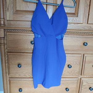 Sexy blue cut out dress
